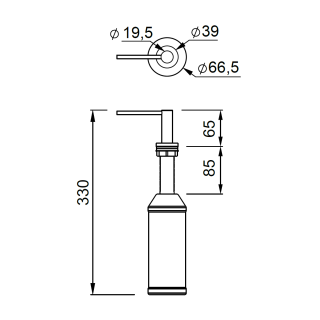 ELLECI - Mosogatószer adagoló Ø35 - Inox
