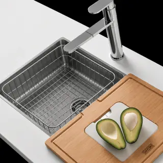 Elleci ATL01001 Fa vágódeszka műanyag betéttel.