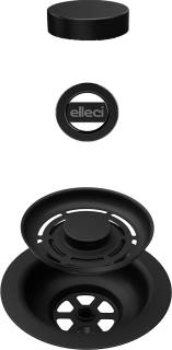 ELLECI - FLOW OPEN TWIST (tekerős) automata dugókiemelő egymedencés mosogatókhoz - Fekete