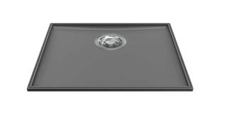 ELLECI- Mosogatótálca Essenza 50 46,2x38,2 Keratek K99 Dark Grey inox tartozékokkal