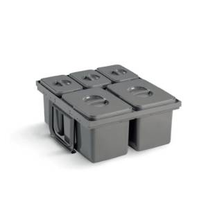 EKOTECH - Beépíthető hulladékgyűjtő JAZZ 45 - 1x12 liter+3x5 liter