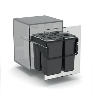 EKOTECH - Beépíthető hulladékgyűjtő FRONT 60 - 1x7 liter+3x26 liter